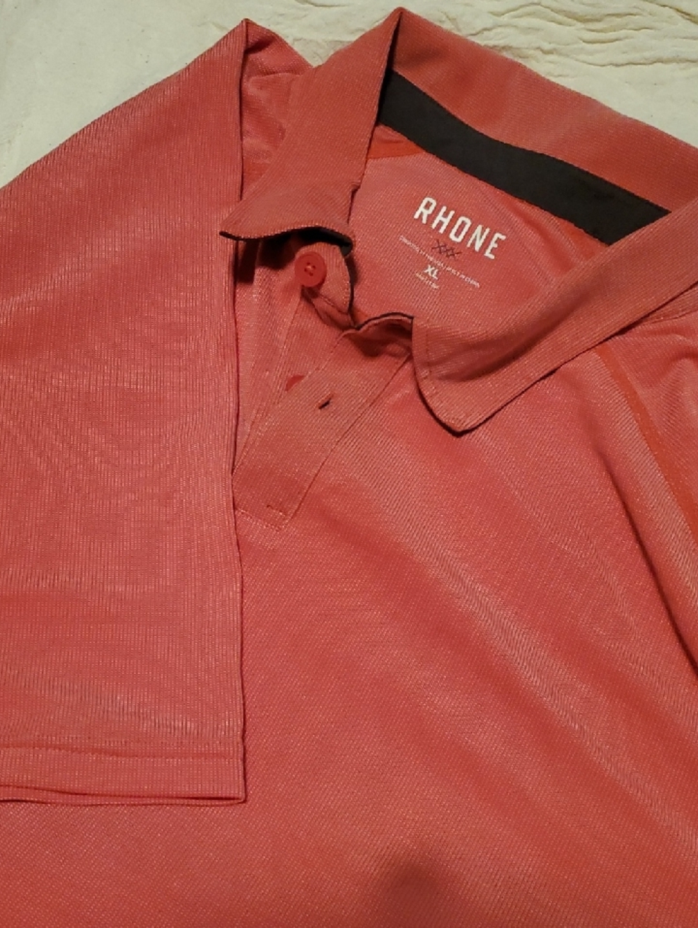 RHONE Men's Coral-Red Polo Shirt